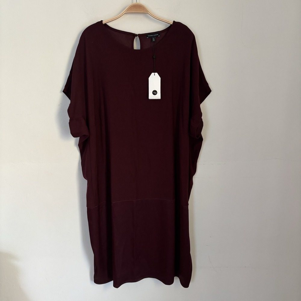 NEW Universal Standard Avenir Dress Satin Panel‎ Burgundy L 2X Sophisticated